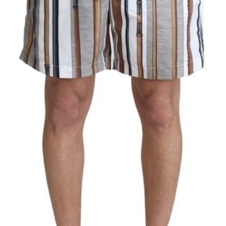 Dolce & Gabbana - Chic Striped Expandable Swim Shorts