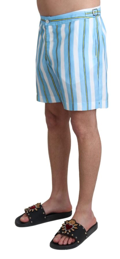 Dolce & Gabbana - Chic Striped Expandable Swim Shorts