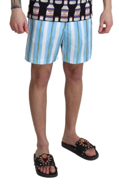 Dolce & Gabbana - Chic Striped Expandable Swim Shorts