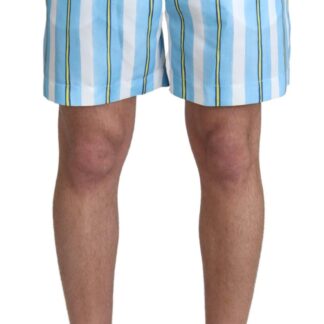 Dolce & Gabbana - Elegant White Multicolor Swim Shorts