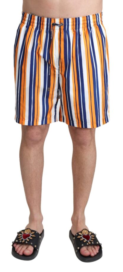 Dolce & Gabbana - Multicolor Striped Swim Shorts Trunks