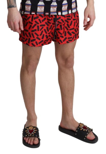 Dolce & Gabbana - Radiant Red Drawstring Swim Trunks