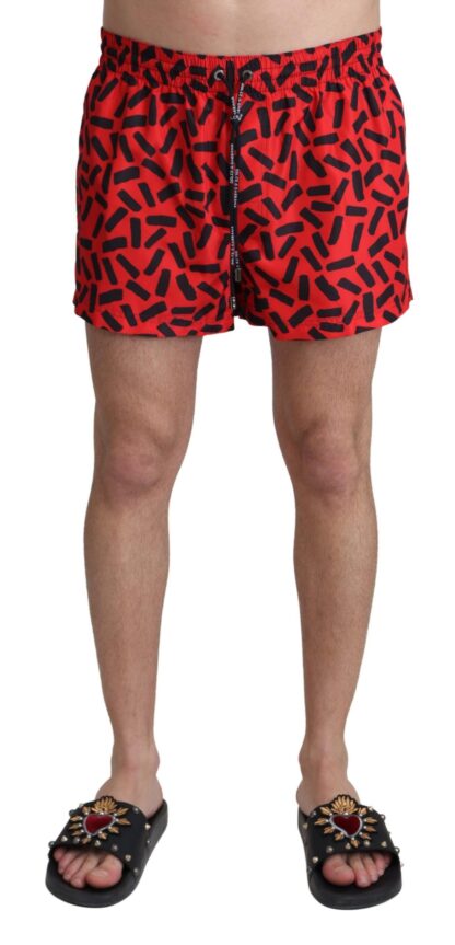 Dolce & Gabbana - Radiant Red Drawstring Swim Trunks