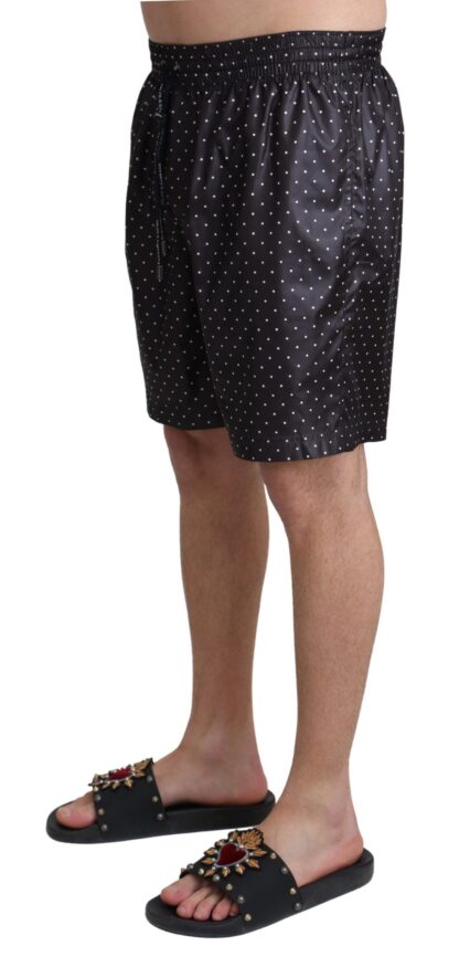 Dolce & Gabbana - Chic Black Polka Dot Men's Swim Trunks