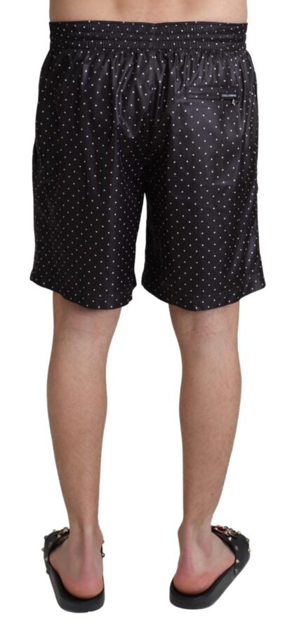 Dolce & Gabbana - Chic Black Polka Dot Men's Swim Trunks