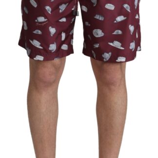 Dolce & Gabbana - Maroon Elegance Men's Swimming Trunks