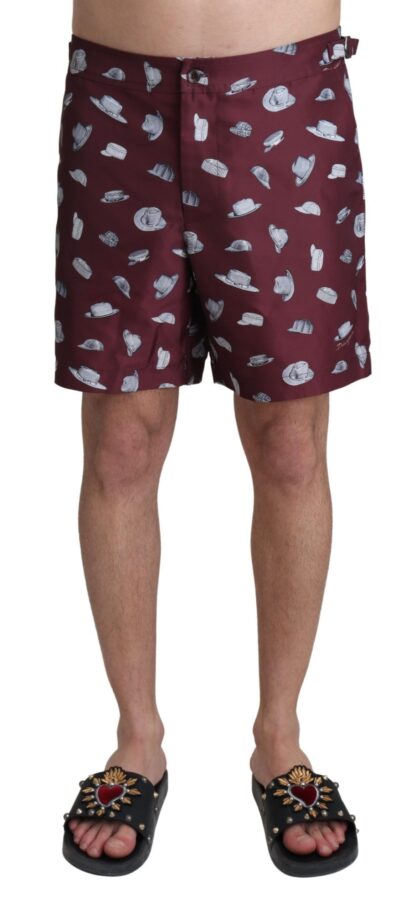 Dolce & Gabbana - Elegant Maroon Swim Trunks