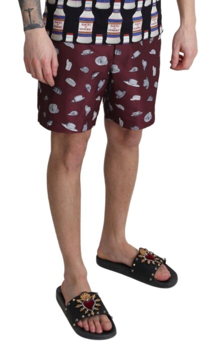 Dolce & Gabbana - Elegant Maroon Swim Trunks