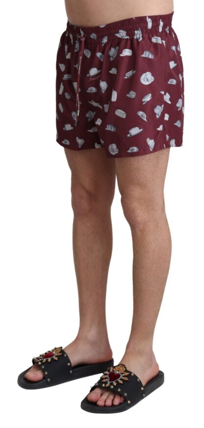 Dolce & Gabbana - Maroon Elegance Men's Swimming Trunks