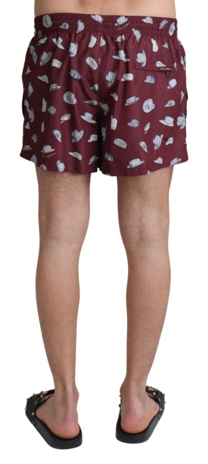 Dolce & Gabbana - Maroon Elegance Men's Swimming Trunks