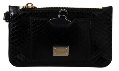 Dolce & Gabbana - Elegant Python Pattern Leather Wristlet Wallet