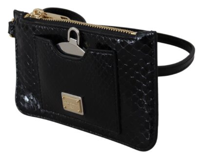 Dolce & Gabbana - Elegant Python Pattern Leather Wristlet Wallet