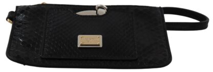 Dolce & Gabbana - Elegant Python Pattern Leather Wristlet Wallet