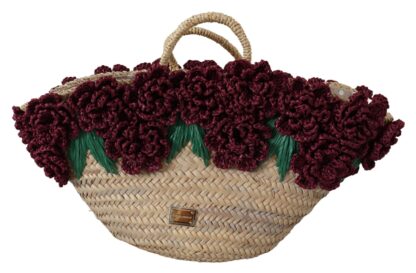 Dolce & Gabbana - Chic Floral Straw Tote Elegance