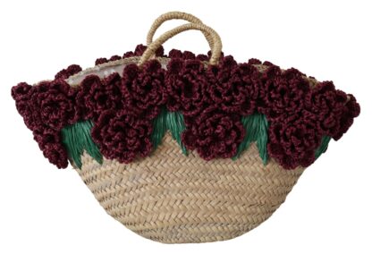 Dolce & Gabbana - Chic Floral Straw Tote Elegance