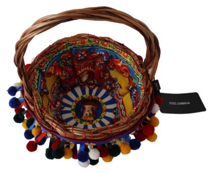 Dolce & Gabbana - Multicolor Embellished Wicker Tote