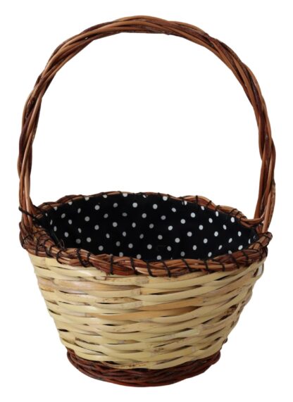 Dolce & Gabbana - Chic Beige Wicker Basket Tote Bag