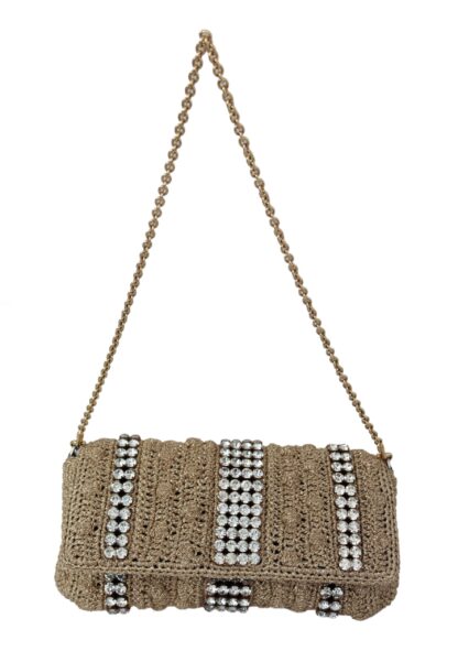 Dolce & Gabbana - Exquisite Beige Crossbody Bag with Crystals