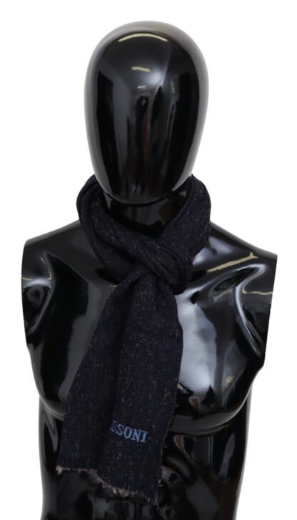 Missoni - Elegant Wool Knit Logo Scarf - Unisex Black