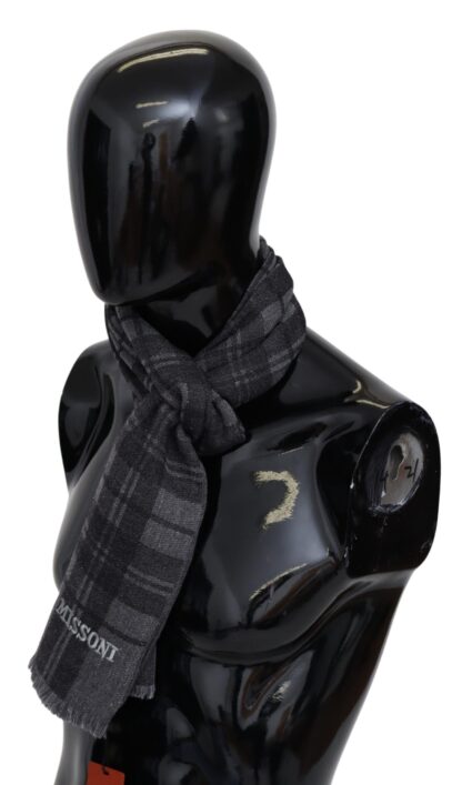 Missoni - Elegant Unisex Plaid Wool Scarf with Logo Embroidery