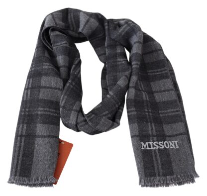 Missoni - Elegant Unisex Plaid Wool Scarf with Logo Embroidery