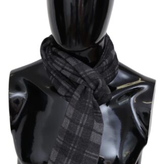 Missoni - Chic Check Pattern Wool Scarf with Logo Embroidery