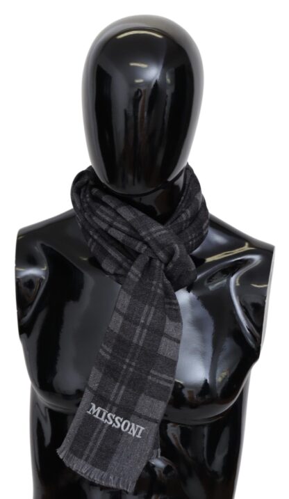 Missoni - Elegant Unisex Plaid Wool Scarf with Logo Embroidery