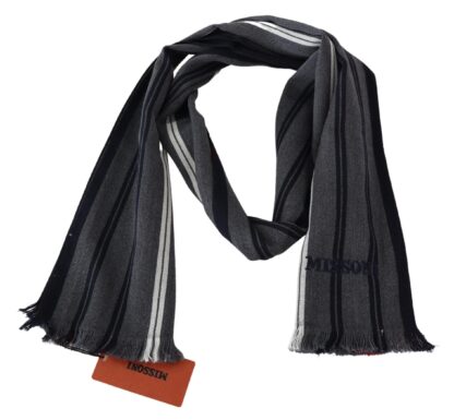 Missoni - Elegant Multicolor Wool Scarf with Logo Embroidery