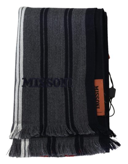 Missoni - Elegant Multicolor Wool Scarf with Logo Embroidery