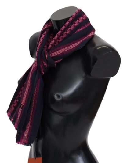 Missoni - Elegant Striped Wool Scarf in Black and Pink