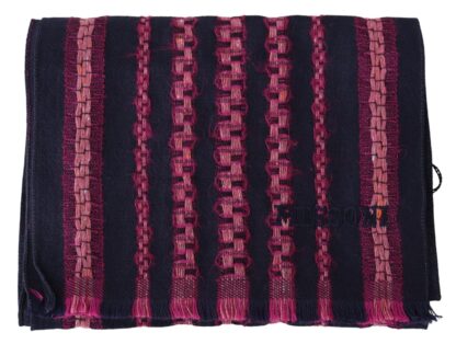 Missoni - Elegant Striped Wool Scarf in Black and Pink