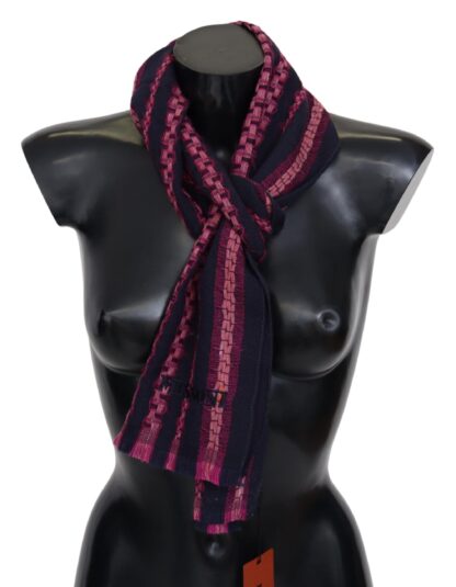 Missoni - Elegant Striped Wool Scarf in Black and Pink