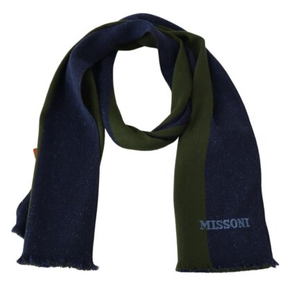 Missoni - Authentic Wool Scarf with Stripes and Logo Embroidery