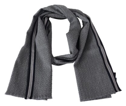 Missoni - Elegant Gray Wool Scarf with Signature Stripes