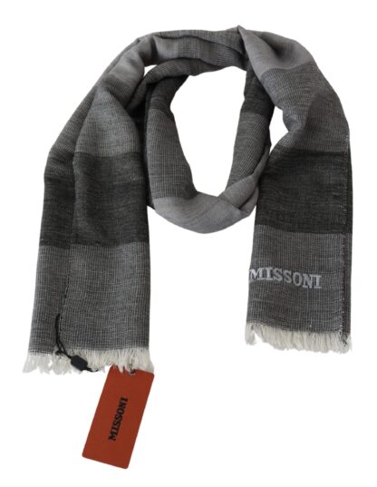 Missoni - Elegant Striped Wool Scarf with Logo Embroidery