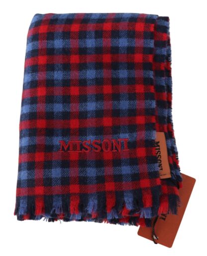 Missoni - Elegant Checkered Wool Scarf with Fringes