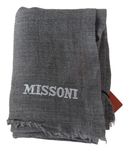 Missoni - Authentic Wool Scarf with Logo Embroidery