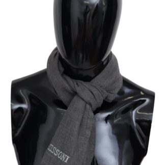 Missoni - Elegant Black Wool Mesh Fringe Scarf