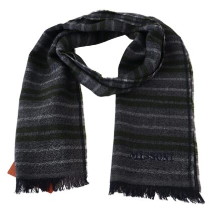 Missoni - Chic Striped Wool Scarf with Logo Embroidery