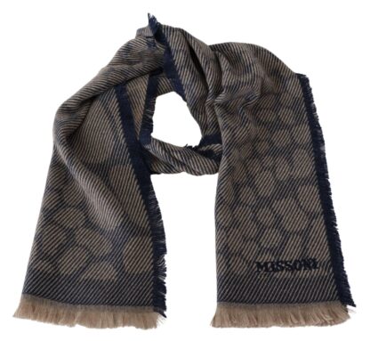 Missoni - Cashmere Patterned Scarf with Logo Embroidery