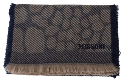 Missoni - Cashmere Patterned Scarf with Logo Embroidery