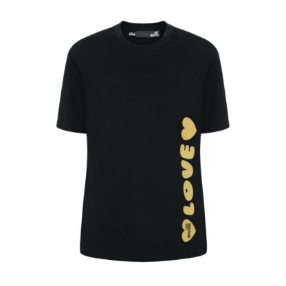 Love Moschino - Chic Lurex Heart Logo Cotton Tee