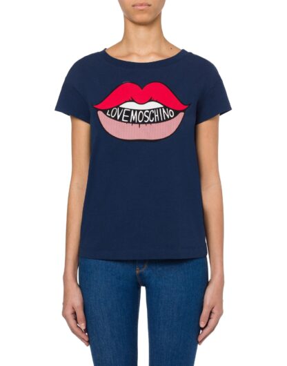 Love Moschino - Navy Blue Cotton Women T-Shirt