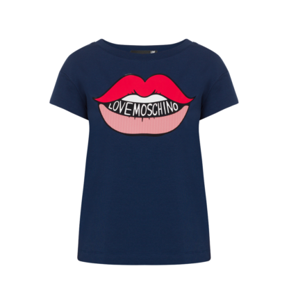 Love Moschino - Navy Blue Cotton Women T-Shirt