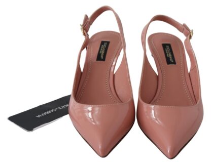 Dolce & Gabbana - Elegant Pink Patent Leather Slingback Heels