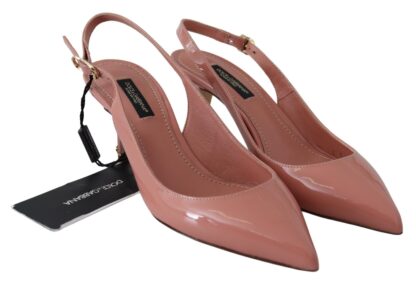 Dolce & Gabbana - Elegant Pink Patent Leather Slingback Heels