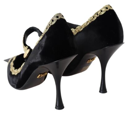 Dolce & Gabbana - Elegant Velvet Patent Embroidered Pumps