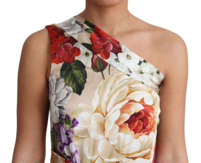 Dolce & Gabbana - Elegant One-Shoulder Floral Silk Maxi Dress