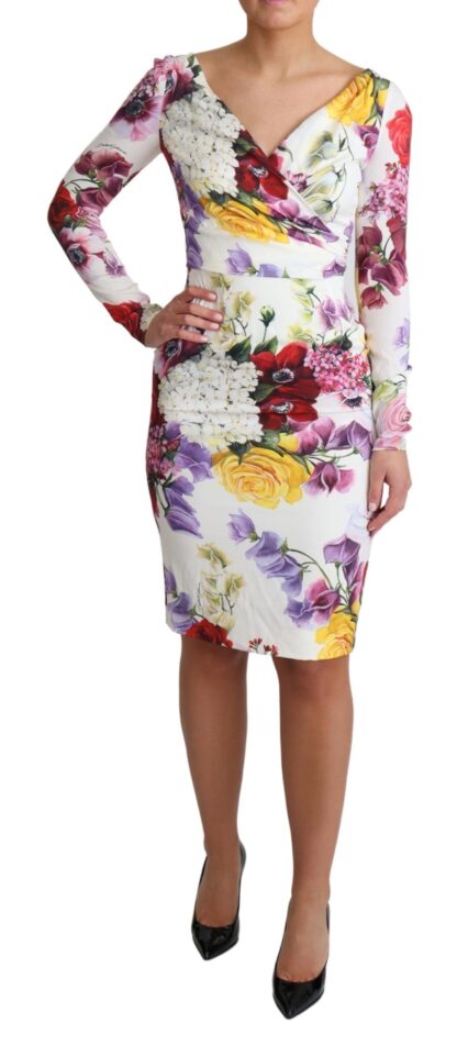 Dolce & Gabbana - Elegant Floral Sheath Silk Dress