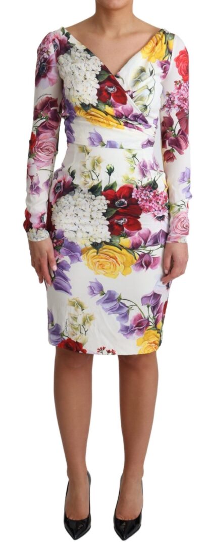 Dolce & Gabbana - Elegant Floral Sheath Silk Dress